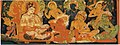 Bodhisattva Padmapani Lokeshvara expounding dharma to assembly of divinities. Aṣṭasāhasrikā Prajñāpāramitā Manuscript. Pala period, reign of Surapala Deva, late 11th century. Yarlung Museum, Tsetang