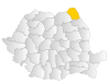 Carte de la Roumanie mettant en évidence le comté de Botoșani