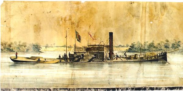 Barroso, a Brazilian ironclad of the central casemate type, the first vessel to dash past the Fortress of Humaitá on the River Paraguay