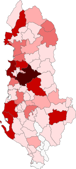 COVID-19 salgını Arnavutluk.svg