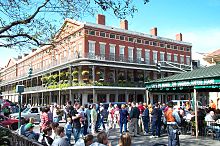 Cafe du Monde, a landmark New Orleans beignet cafe established in 1862 Cafe du Monde New Orleans.jpg