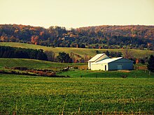 A farm in Caledon. There were 3,707 farms in the Greater Toronto Area according to the 2006 census. Caledon Ontario.jpg