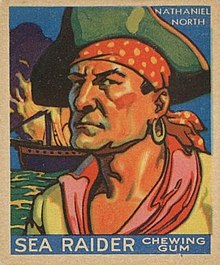 Captain Nathaniel North from the 1933 World Wide Gum Co. "Sea Raiders" trading card series.jpg