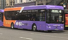 Cardiff Bus - electric buses (Yutong E12s) in St. Mary