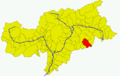 Collocatio finium municipii in Provincia Bauzanensi.