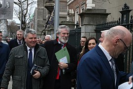 Cathal Boylan MLA & Gerry Adams TD enter the Dáil100 event (32962002088).jpg