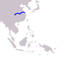 Mapa de distribuição do Baiji