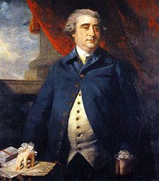 Charles James Fox, a leader of the Whig Party in England, wore a blue suit in Parliament in support of George Washington and the American Revolution. Portrait by Joshua Reynolds (1782).