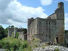 The stone keep of Chepstow Castle in Wales, built in a Romanesque style Chepstow Castle (Wales).JPG