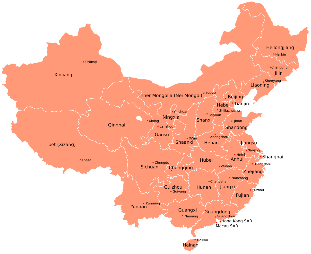 China administrative de facto