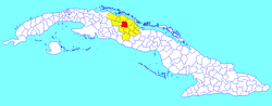 Cifuentes municipality (red) within  Villa Clara Province (yellow) and Cuba