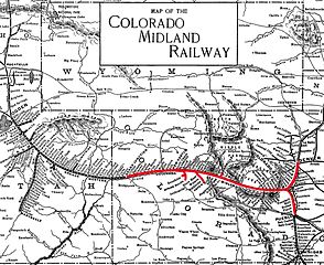 ca. 1900 map of the Colorado Midland Railway, unfortunately cropped at the  edges . circa 1900 337 Colorado Midland Railway map Stock Photo - Alamy