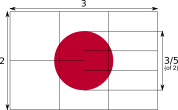 Construction sheet of the flag of Japan
