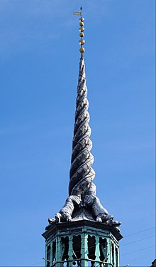 Spire of the old stock exchange in Copenhagen