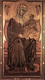 "Madonna del Bordone" by Coppo di Marcovaldo (1261 CE). Coppo di Marcovaldo - Madonna del Bordone - WGA05221.jpg