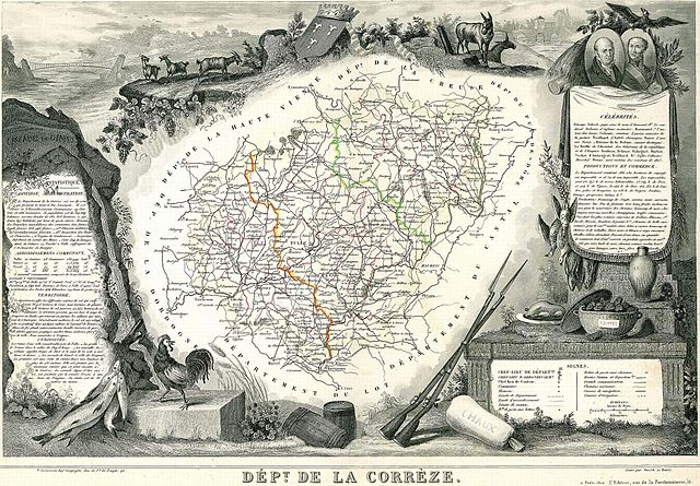 Corrèze « Atlas National illustré » 1852