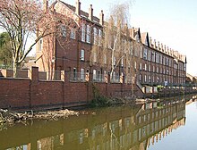 Second block of cottages, facing the Coventry Canal Coventry Canal - Near Cash's Lane - crop.jpg