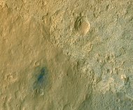 Curiosity landing site ("Bradbury Landing") viewed by HiRISE (MRO) (August 14, 2012)