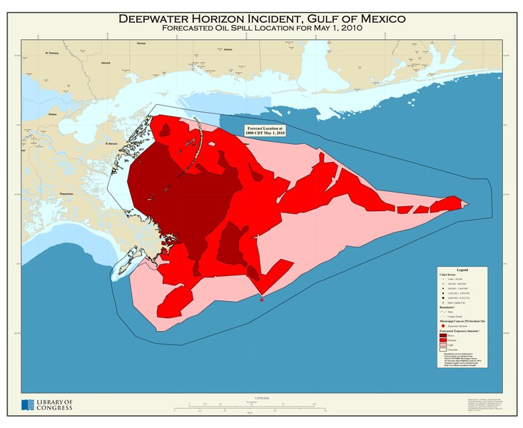 File:Deepwater Horizon incident, Gulf of Mexico, forecasted oil spill location for May 1, 2010 LOC 2010589162.tif