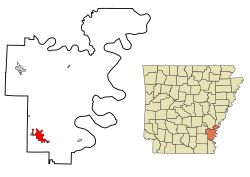 Location in Desha County and the state of Arkansas