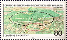 German 1984 postal stamp - 25th anniversary of the foundation of DESY Desy.jpg