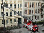 Turntable ladder vehicle of the professional fire brigade