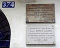 Plaque in memory of the salon de madame Geoffrin and house of Dupuy de Lôme : 374 rue Saint-Honoré, Paris