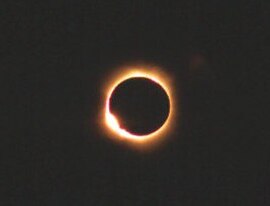 The diamond ring effect at the end of totality, taken near Woomera, South Australia