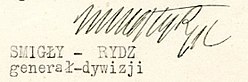 Edward Rydz-Śmigłys signatur