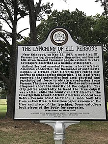 NAACP Historical Marker near the site of the Ell Persons lynching Ell Persons second Marker.jpg