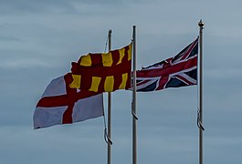 English Border flags on the A1