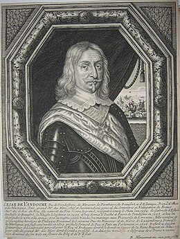 22 octobre 1665: César de Vendôme 260px-Engraved_portrait_of_C%C3%A9sar_de_Bourbon%2C_Duke_of_Vend%C3%B4me_%281594-1665%29