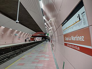 <span class="mw-page-title-main">Copa Lo Martínez metro station</span> Santiago metro station