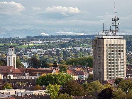 Fernmeldegebäude Konstanz & Panorama