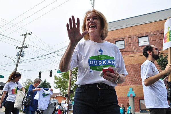 Durkan at Seattle's Fiestas Patrias Parade in September 2017