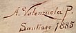Alfredo Valenzuela Puelma'nın imzası