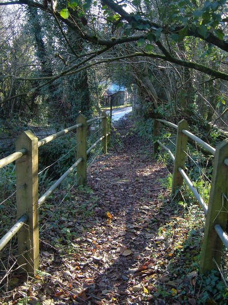 File:Footbridge over Fingle Brook - geograph.org.uk - 290555.jpg