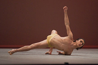 Floorwork in a contemporary ballet variation Francesco Gabriele Frola, Caliban - Prix de Lausanne 2010.jpg