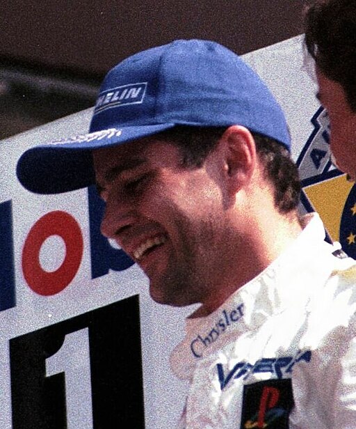 GTS class winners (10th overall) - Karl Wendlinger - Chrysler Viper GTS-R - on the podium at the 1999 Le Mans (51897678180) (cropped)