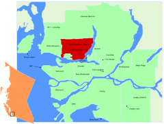 Locatie in de omgeving van Vancouver