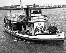 Garbutt's 53-foot ferry M.J.W., which ferried from LA harbor to San Pedro and the west end of Terminal Island in 1918 Garbutt-Walshferry.jpg