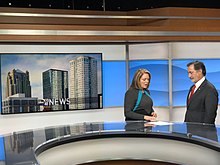 Pam Huff in studio with Congressmember Gary Palmer in 2020. Gary Palmer on ABC 3340 02.jpg