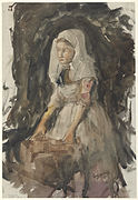 Jeune de fille de Schéveningue au baquet, Rijksmuseum.