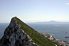 The summit of the Rock and Africa in the background