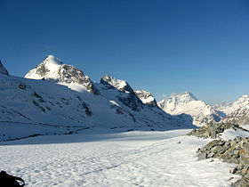 Vista della parte centrale del ghiacciaio Otemma.