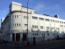 The Golders Green Hippodrome in 2008, when it was used as a Christian church. Golders Green Hippodrome - geograph.org.uk - 676182.jpg