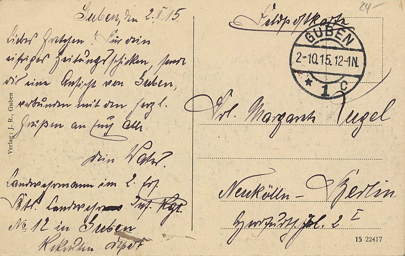File:Guben, Ostbrandenburg - Stadtansicht von der Mühle (back) (Zeno Ansichtskarten).jpg
