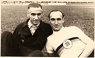 Helmut Körnig (rechts) – 1928 Olympiadritter über 200 Meter – ausgeschieden als Sechster des ersten Halbfinals