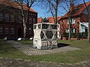 Memorial stone in place of the synagogue that was destroyed in 1938