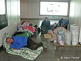 In the Chinese subway (Pictures of homeless people)